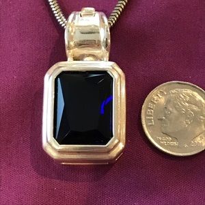 Blue sapphire pendant set in .925 silver